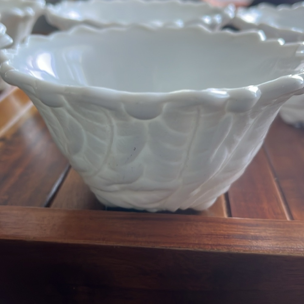 Vintage Indiana White Milk Glass footed Cabbage Rose bowl.​
